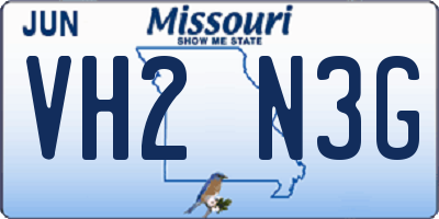 MO license plate VH2N3G