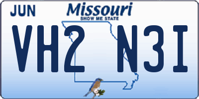 MO license plate VH2N3I