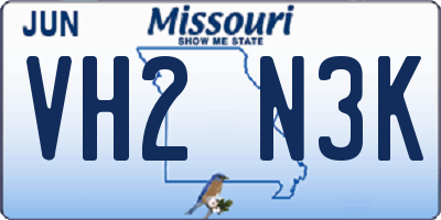 MO license plate VH2N3K