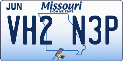 MO license plate VH2N3P