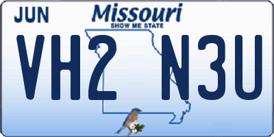 MO license plate VH2N3U