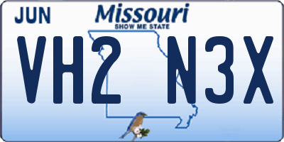 MO license plate VH2N3X