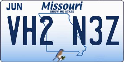 MO license plate VH2N3Z