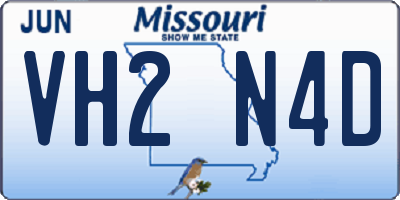 MO license plate VH2N4D