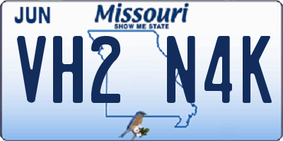 MO license plate VH2N4K
