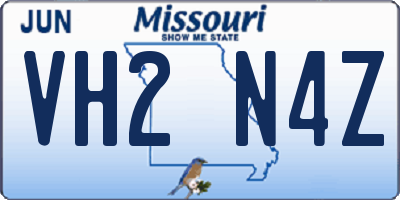 MO license plate VH2N4Z