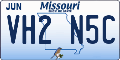MO license plate VH2N5C