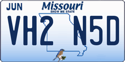MO license plate VH2N5D