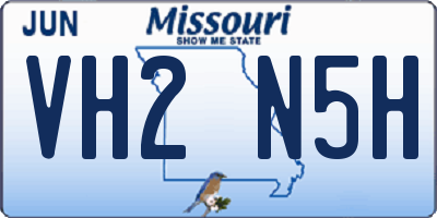 MO license plate VH2N5H
