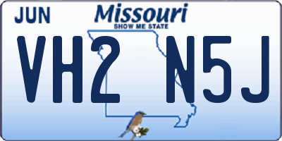MO license plate VH2N5J