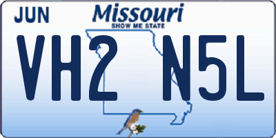 MO license plate VH2N5L