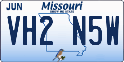 MO license plate VH2N5W