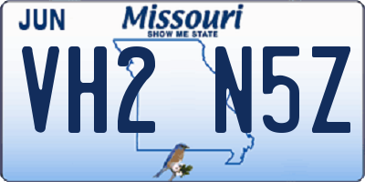 MO license plate VH2N5Z