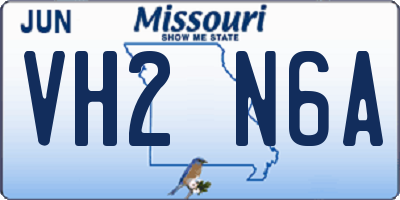 MO license plate VH2N6A