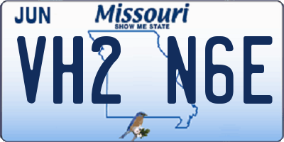 MO license plate VH2N6E