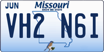 MO license plate VH2N6I