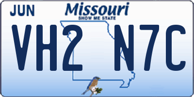MO license plate VH2N7C