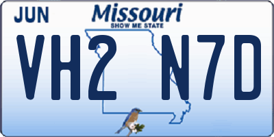 MO license plate VH2N7D