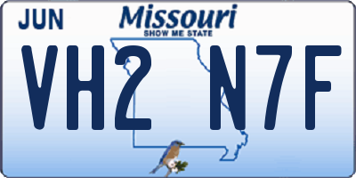 MO license plate VH2N7F