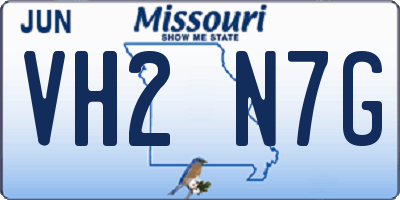MO license plate VH2N7G