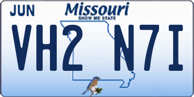 MO license plate VH2N7I
