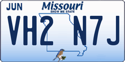MO license plate VH2N7J