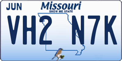 MO license plate VH2N7K