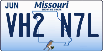 MO license plate VH2N7L