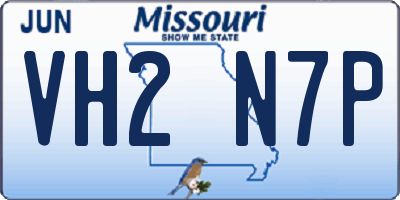 MO license plate VH2N7P