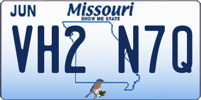 MO license plate VH2N7Q