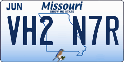 MO license plate VH2N7R