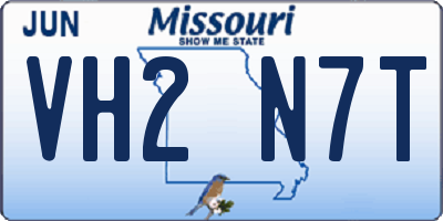 MO license plate VH2N7T