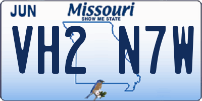 MO license plate VH2N7W