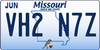 MO license plate VH2N7Z