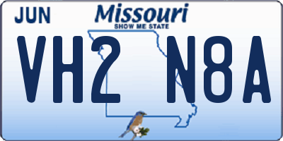MO license plate VH2N8A