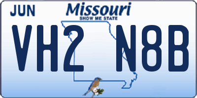 MO license plate VH2N8B