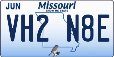 MO license plate VH2N8E