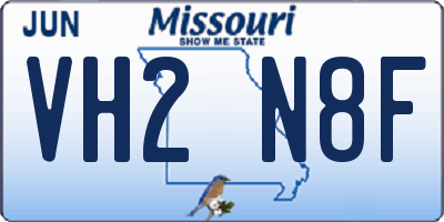 MO license plate VH2N8F