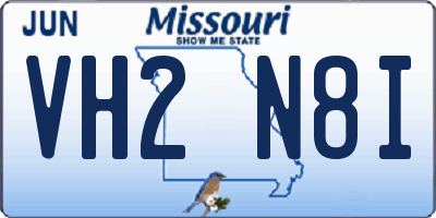 MO license plate VH2N8I