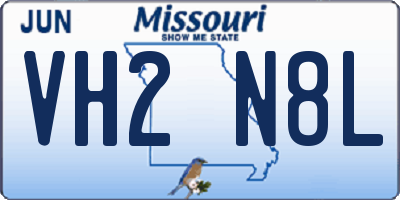 MO license plate VH2N8L