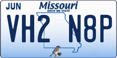 MO license plate VH2N8P