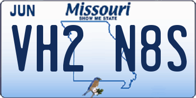 MO license plate VH2N8S