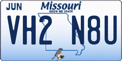 MO license plate VH2N8U
