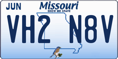 MO license plate VH2N8V