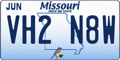 MO license plate VH2N8W