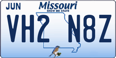 MO license plate VH2N8Z