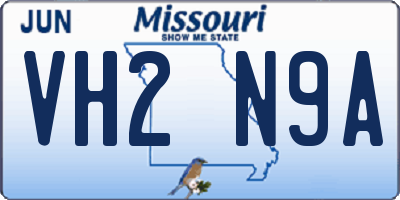MO license plate VH2N9A