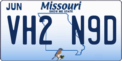 MO license plate VH2N9D