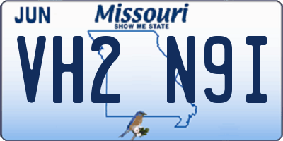 MO license plate VH2N9I