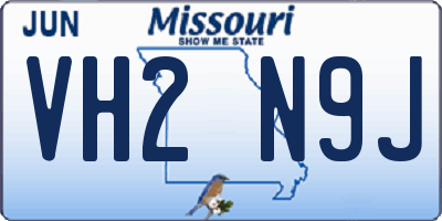 MO license plate VH2N9J